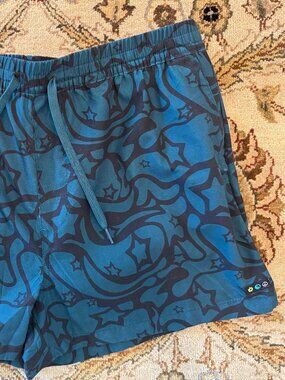 A.LAB Skippy Swirls Teal & Black Board Shorts A-LAB Zumiez Swim - Mens Large